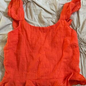 Charlotte Russe Vibrant Orange Sleeveless Blouse